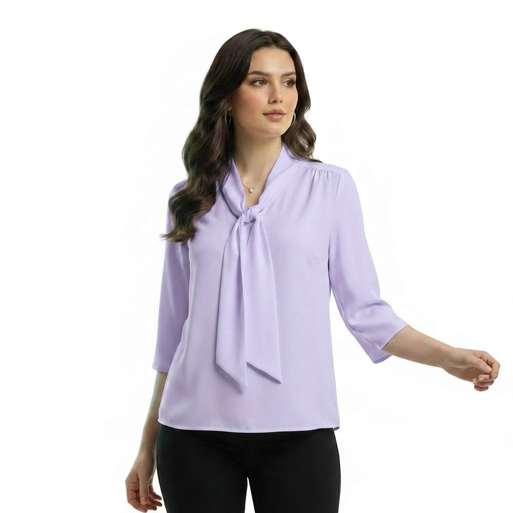 Moraji Classic Bow-Tie Blouse | Sophisticated Neo-Classical Style