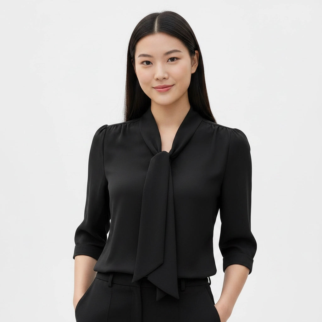 Moraji Classic Bow-Tie Blouse | Sophisticated Neo-Classical Style