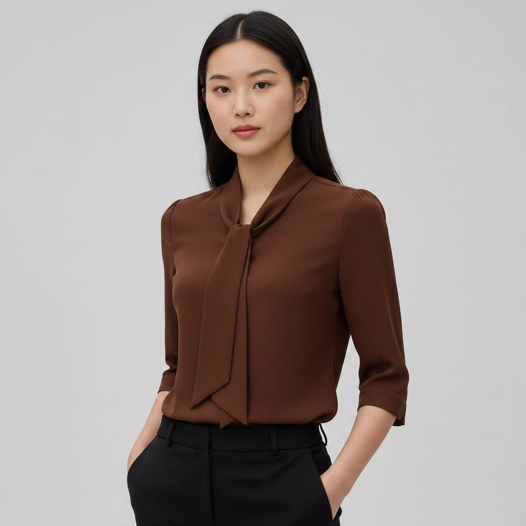 Moraji Classic Bow-Tie Blouse | Sophisticated Neo-Classical Style