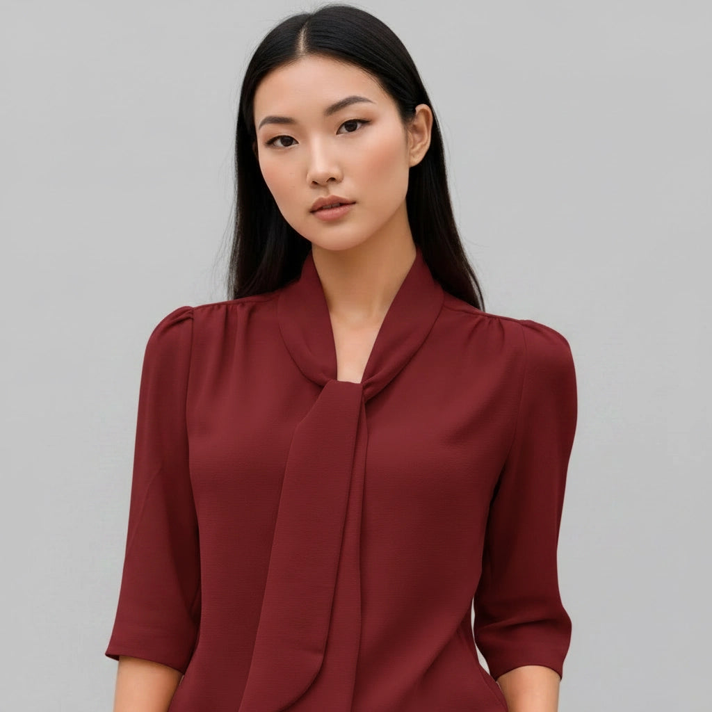 Moraji Classic Bow-Tie Blouse | Sophisticated Neo-Classical Style